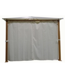 GAZEBO DA ESTERNO CON TENDE LATERALE EUROGARDEN "TRENTO" IN ALLUMINIO EFFETTO LEGNO 3X3 M